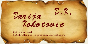 Darija Kokotović vizit kartica